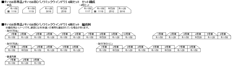 KATO 10-1600 キハ58系(パノラミックウインドウ) 4両セット N KATO 10-1600 キハ58系(パノラミックウインドウ) 4両セット N